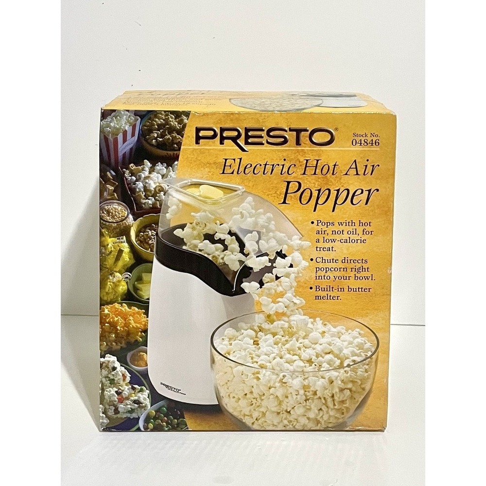 Presto Electric Hot Air Popcorn Popper White Model 04846